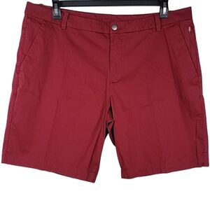 Lululemon Commission Shorts 9" Mens 38 Slim Fit Red Golf Performance